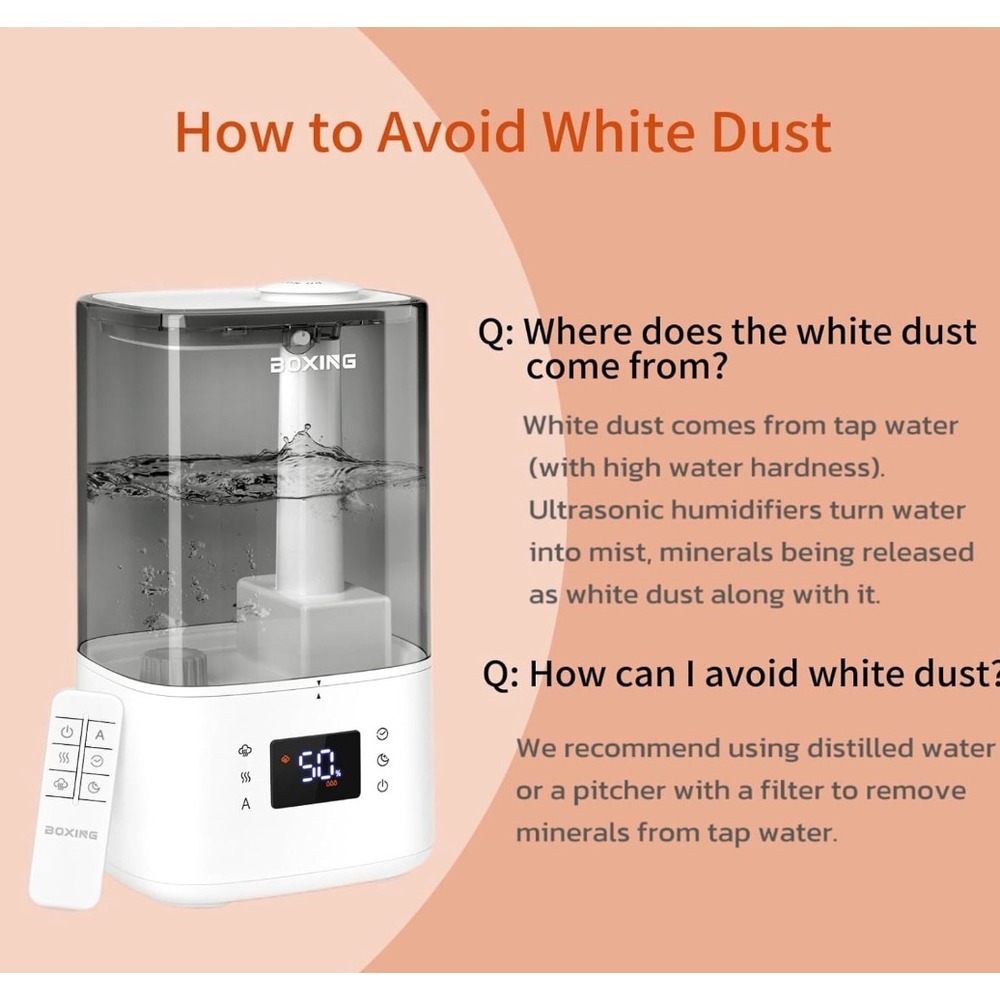 Ultrasonic Cool & Warm Mist Humidifier - 6L Capacity, Remote Control